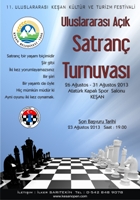 XI. Keşan Açık Satranç Turnuvası Kayıtları Başlamıştır.