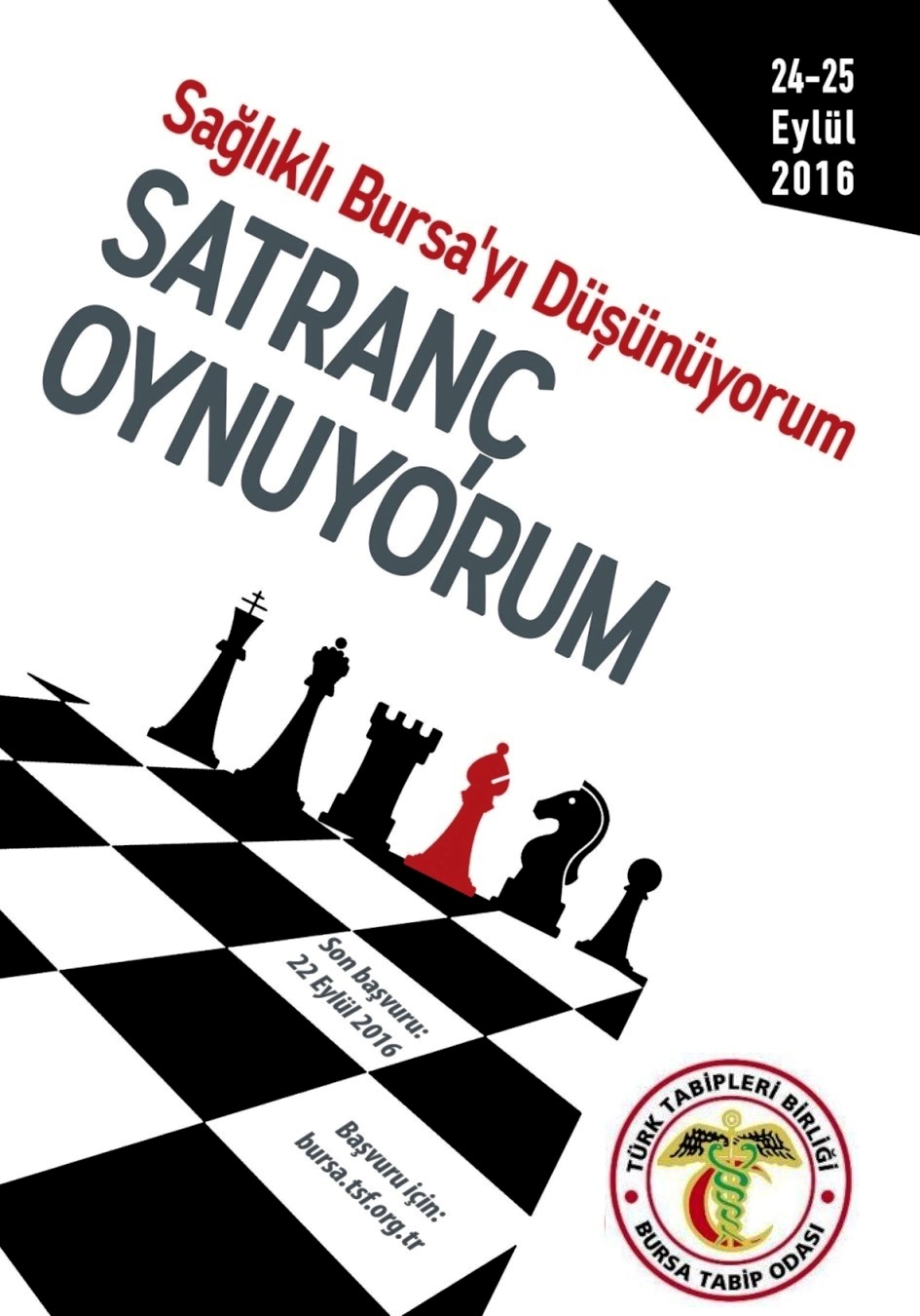 Bursa Tabipler Odası “Açık Satranç Turnuvası” 24-25 Eylül’de