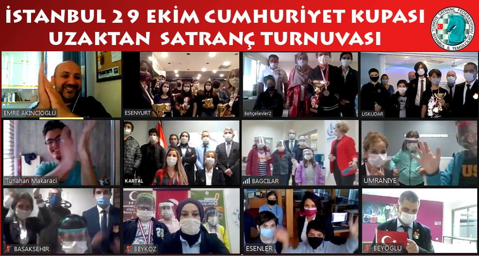 İstanbul 29 Ekim Cumhuriyet Kupası Uzaktan Satranç Turnuvası Düzenlendi