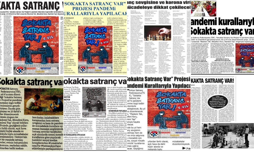 "Sokakta Satranç Var" Projesinden Basına Yansıyanlar