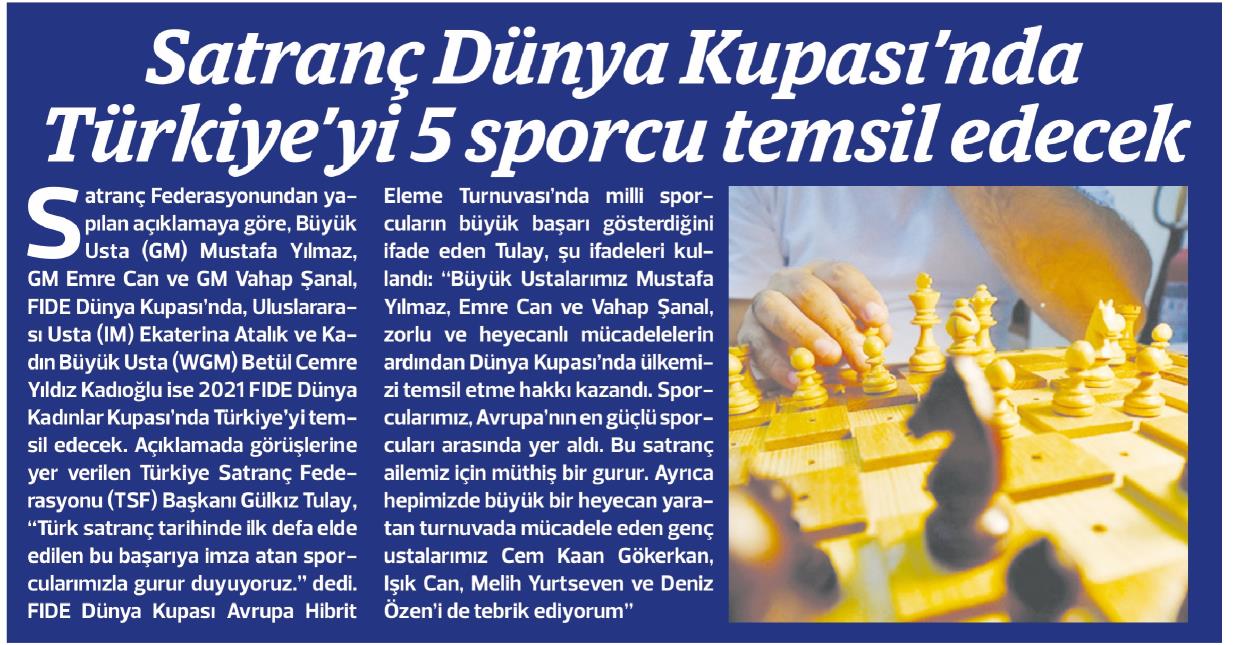 Doğru Haber - Satranç Dünya Kupası'nda Türkiye'yi Beş Sporcu ile Temsil Edecek