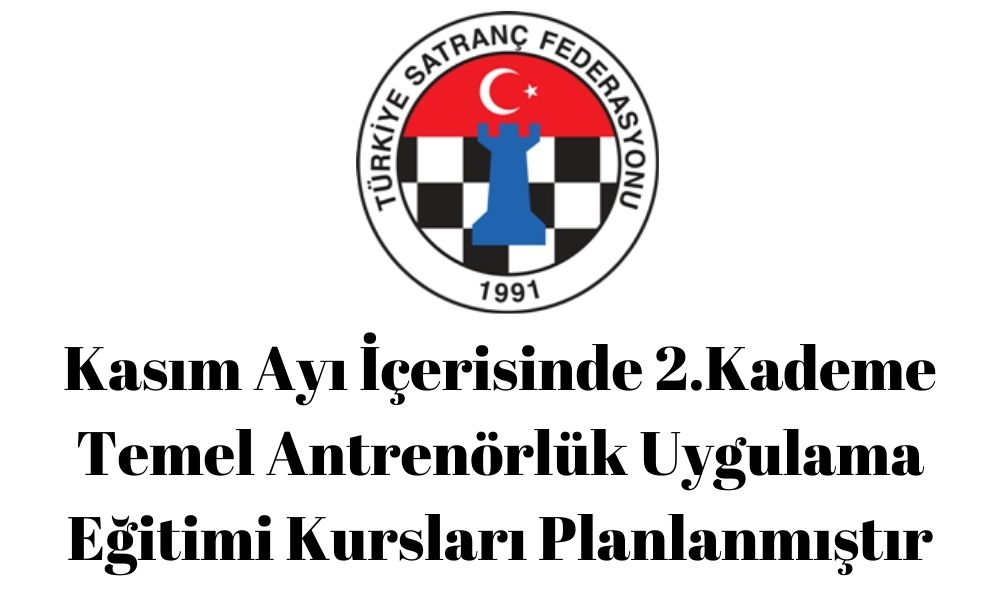 Kasım Ayı İçerisinde 2.Kademe Temel Antrenörlük Uygulama Eğitimi Kursları Planlanmıştır