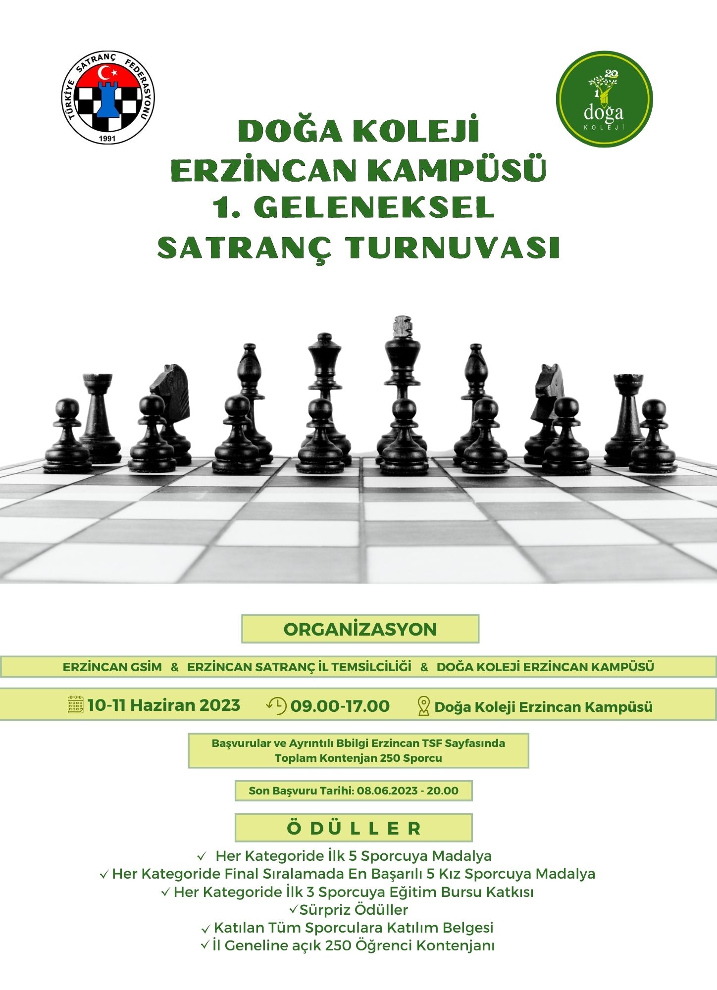 Doğa Koleji Erzincan Kampüsü 1. Geleneksel Satranç Turnuvası