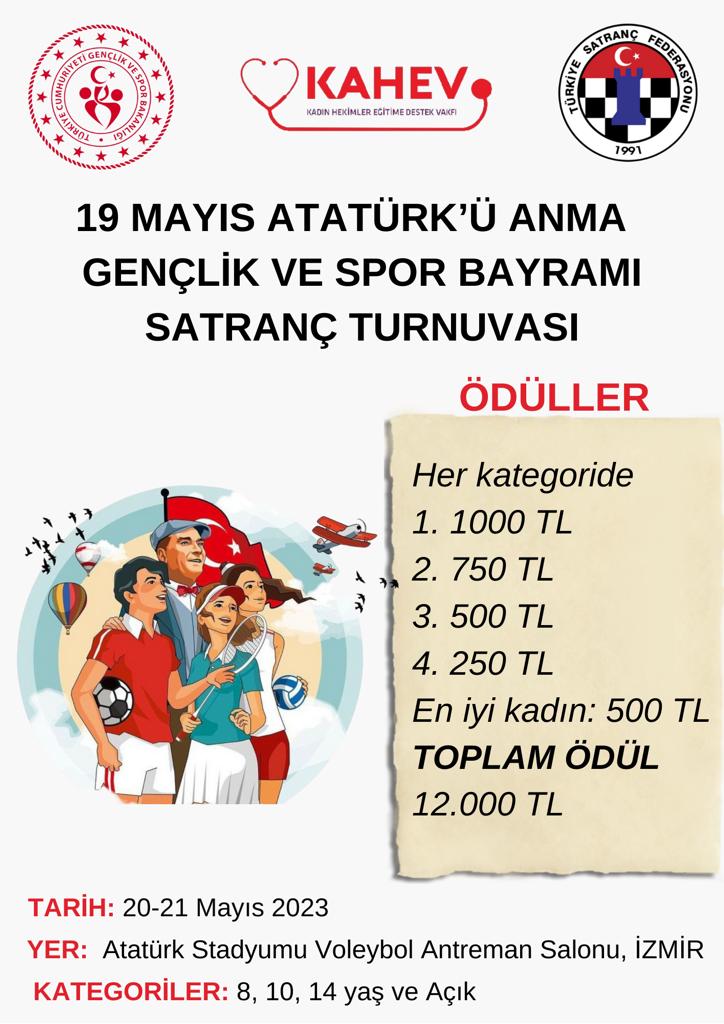 İzmir 19 Mayıs Atatürk'ü Anma Gençlik ve Spor Bayramı Satranç Turnuvası