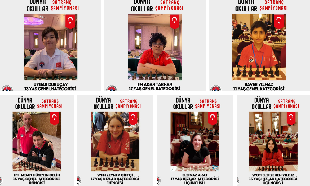 Dünya Okullar'da 3 Şampiyonluk 2 İkincilik 2 Üçüncülük