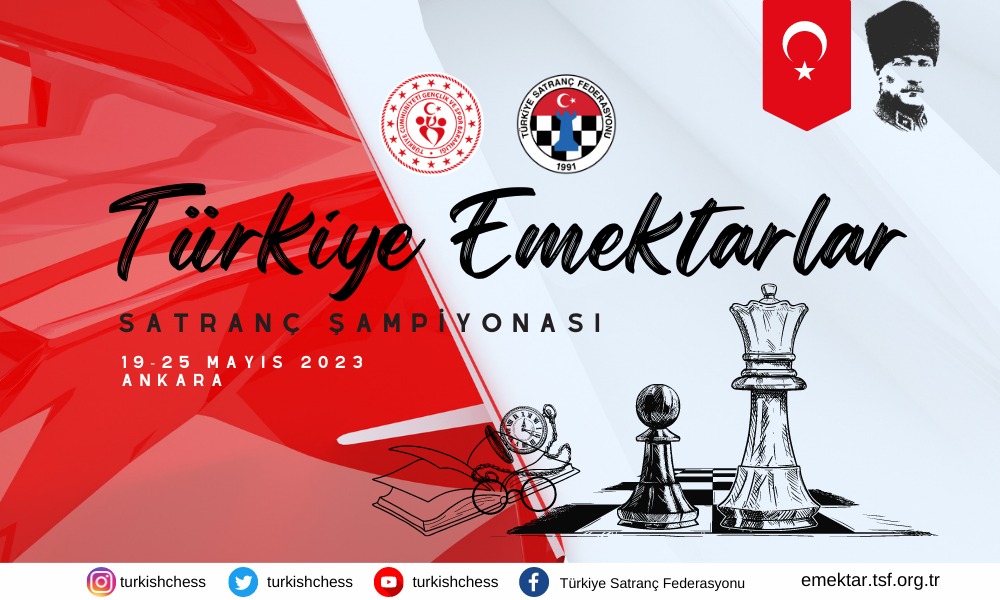 Türkiye Emektarlar Satranç Şampiyonası 19-25 Mayıs’ta Ankara’da