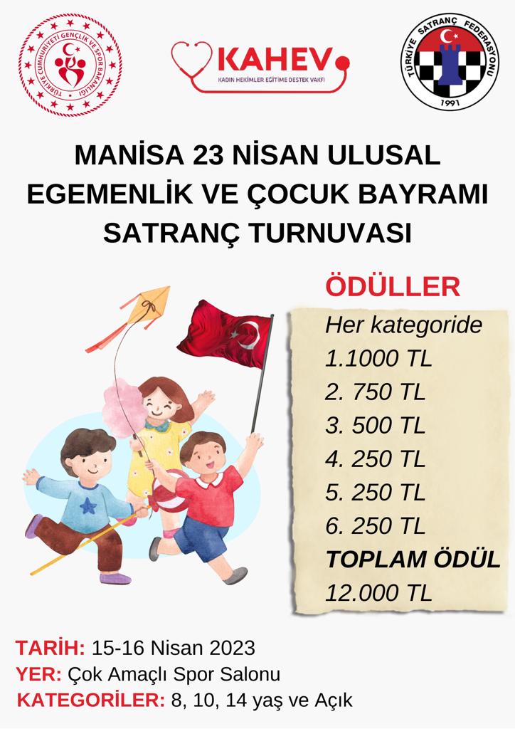 Manisa 23 Nisan Ulusal Egemenlik ve Çocuk Bayramı Satranç Turnuvası