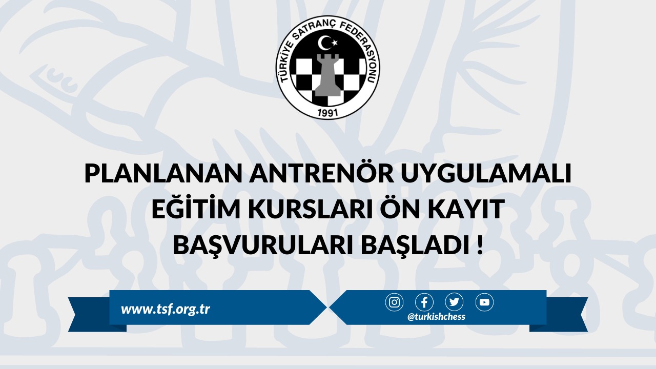 Planlanan Antrenör Uygulamalı Eğitim Kursları Ön Kayıt Başvuruları Başladı!