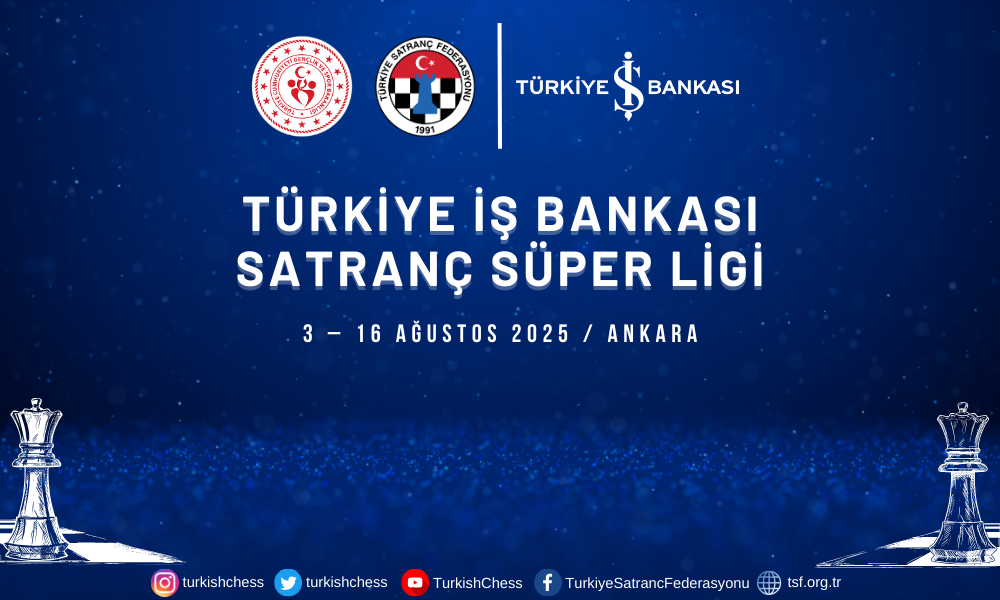 Türkiye İş Bankası Satranç Süper Ligi 3 – 16 Ağustos’ta Ankara’da!