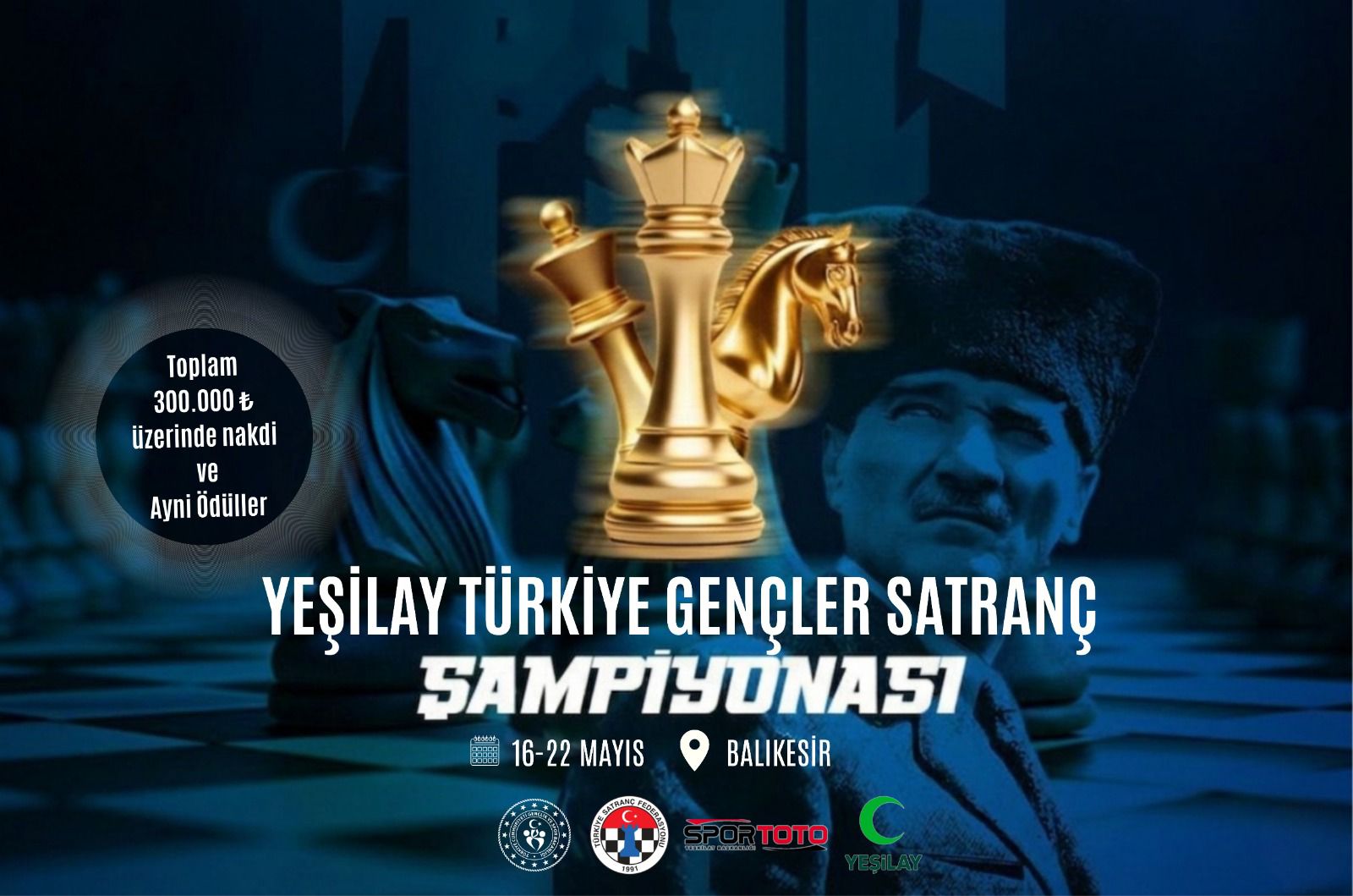 2026 Yeşilay Türkiye Gençler Satranç Şampiyonası 16-22 Mayıs’ta