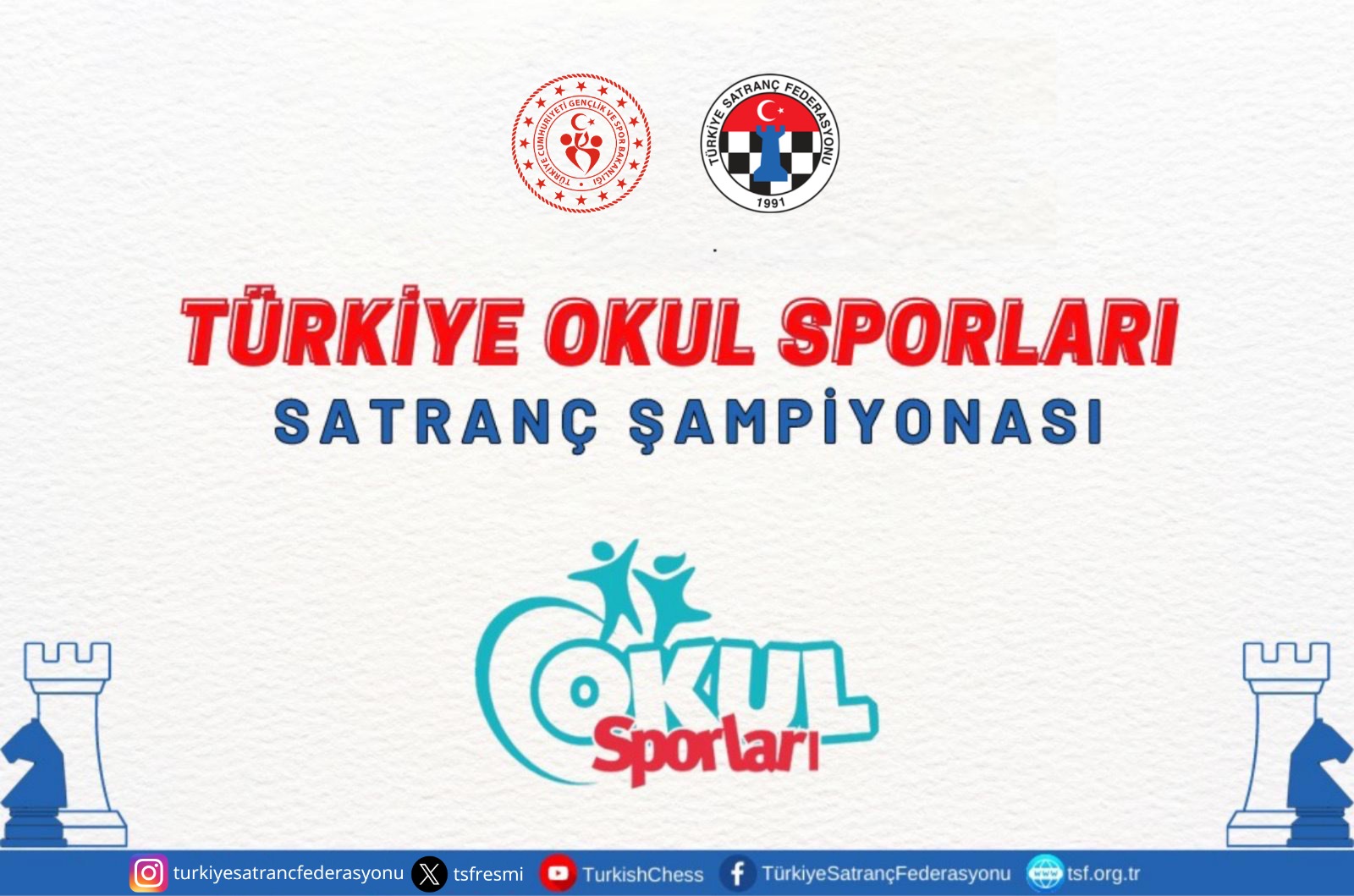 Türkiye Okul Sporları Satranç Final Yarışmaları 4-8 Mayıs’ta Denizli’de