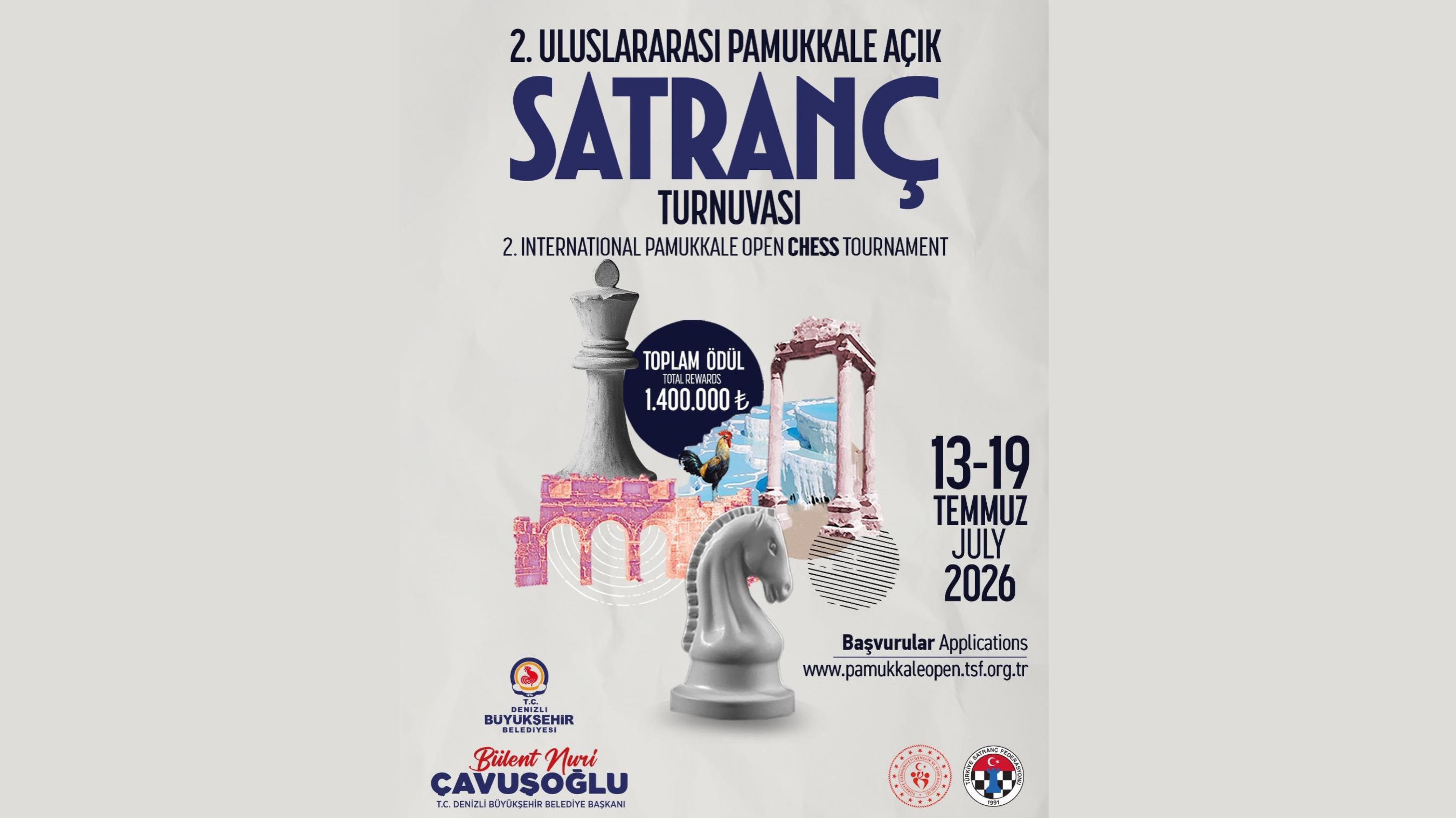 Uluslararası Pamukkale Açık Satranç Turnuvası Kayıtları Başladı