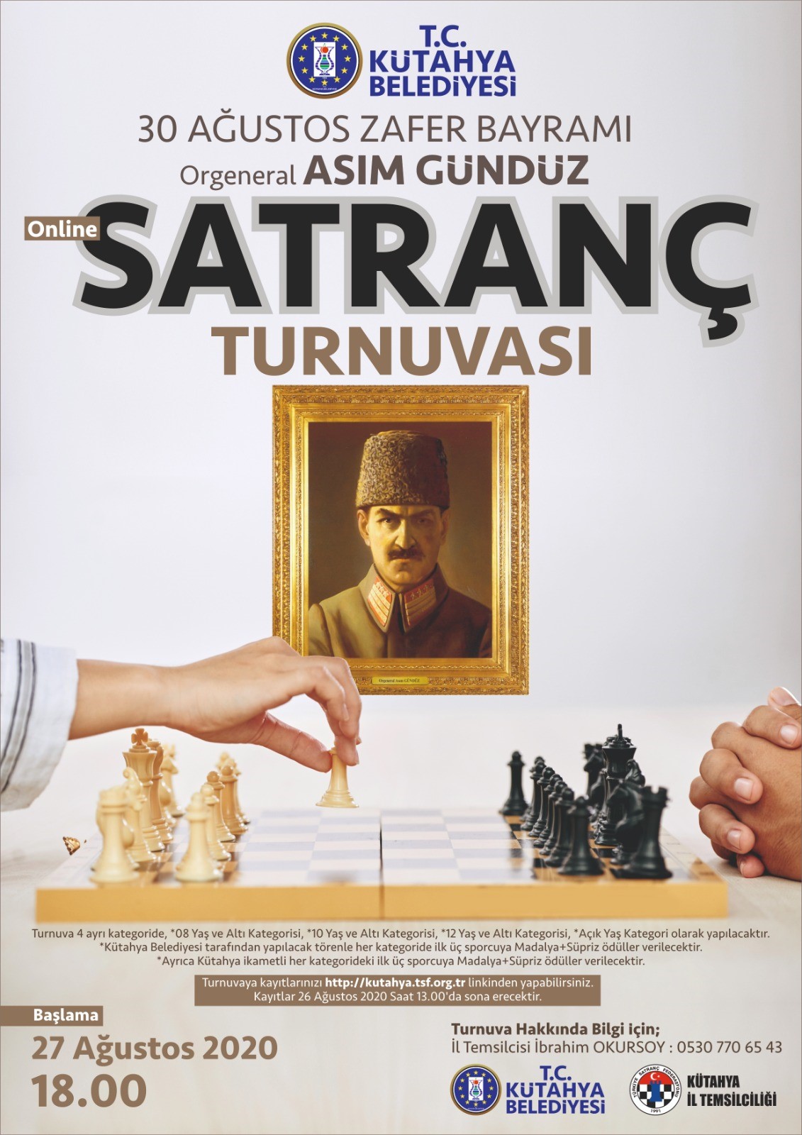Kütahya Belediyesi 30 Ağustos Orgeneral Asım Gündüz Anısına Online Satranç Turnuvası Tamamlandı