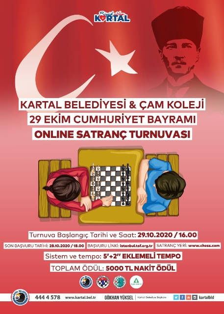 Kartal Belediyesi-Çam Koleji Cumhuriyet Bayramı Online Satranç Turnuvası