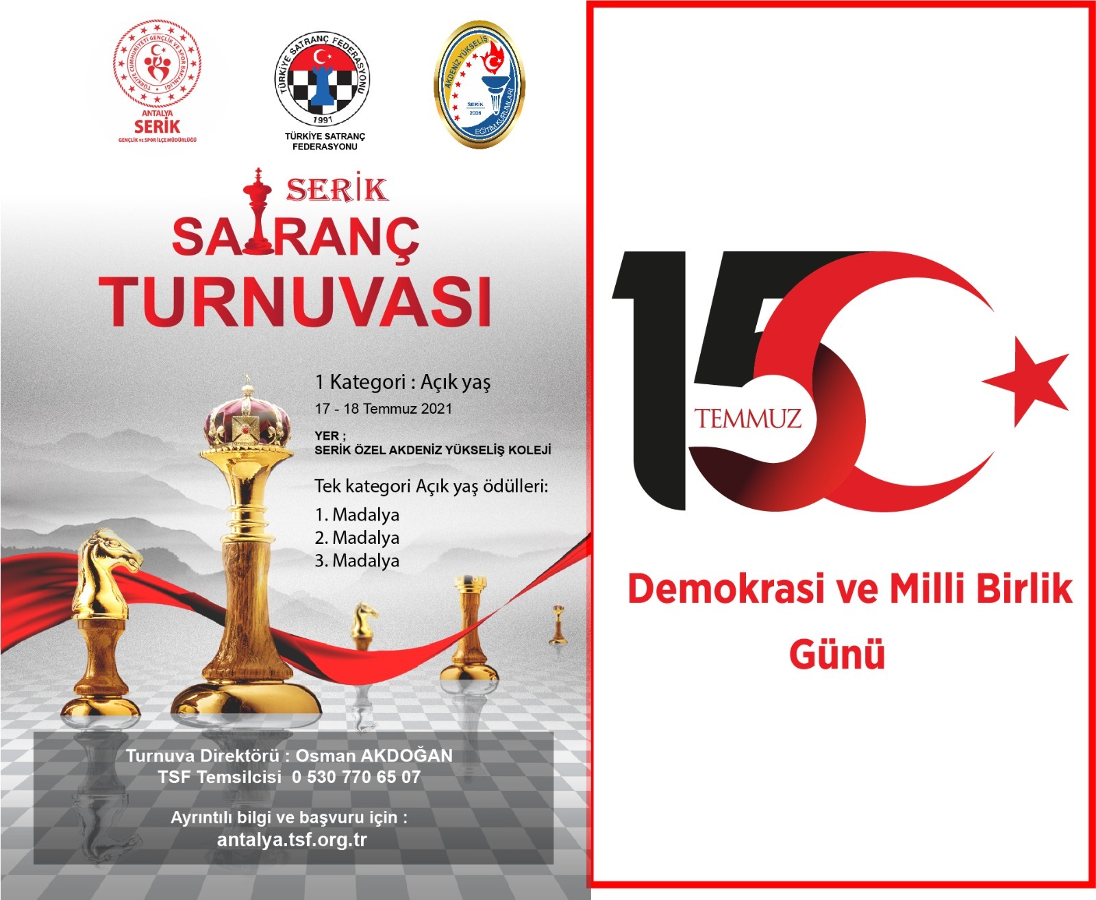 Serik 15 Temmuz Demokrasi ve Birlik Günü Satranç Turnuvası