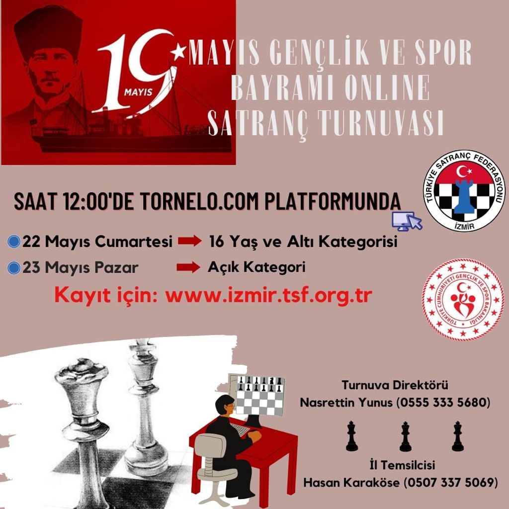 19 Mayıs Gençlik ve Spor Bayramı Online Satranç Turnuvası