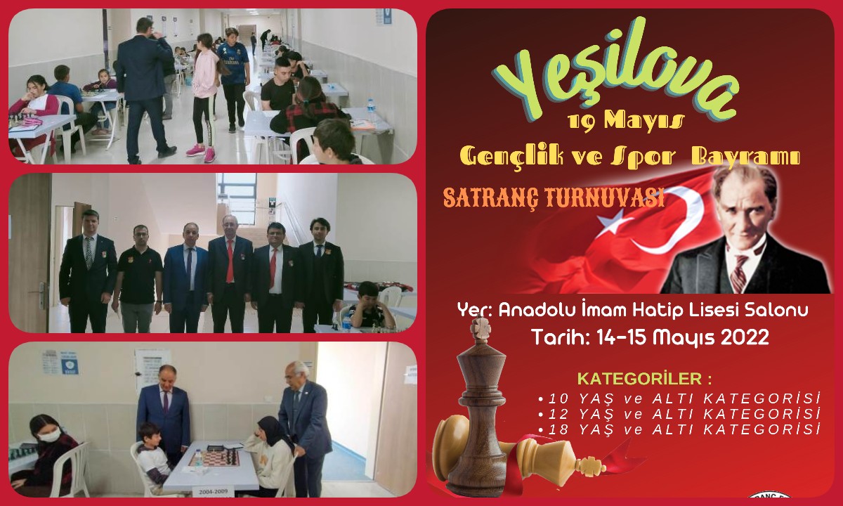 Burdur-Bucak ve Yeşilova’da 19 Mayıs Atatürk’ü Anma Gençlik ve Spor Bayramı Satranç Turnuvası Düzenlendi