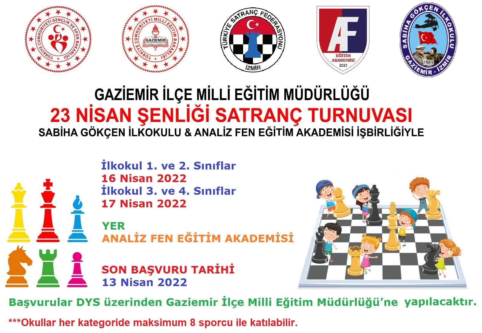 Gaziemir İlçe Milli Eğitim Müdürlüğü 23 Nisan Şenliği Satranç Turnuvası