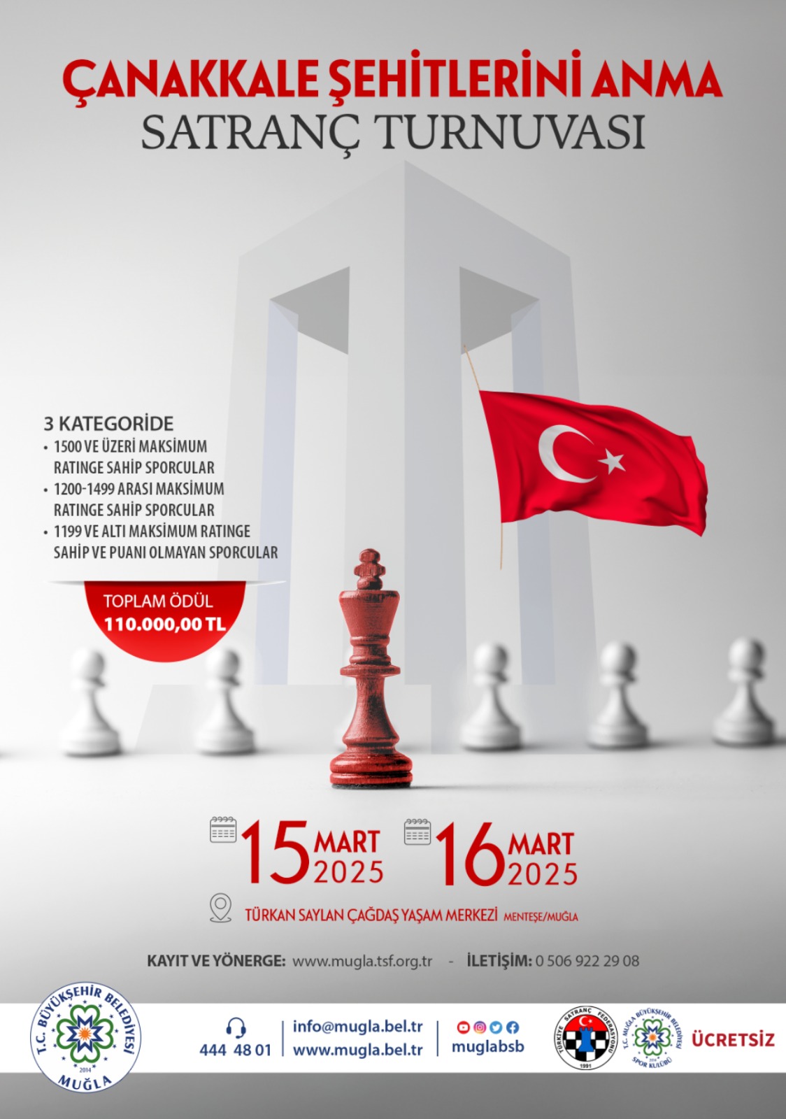 Muğla Büyükşehir Belediyesi Çanakkale Şehitlerini Anma Satranç Turnuvası