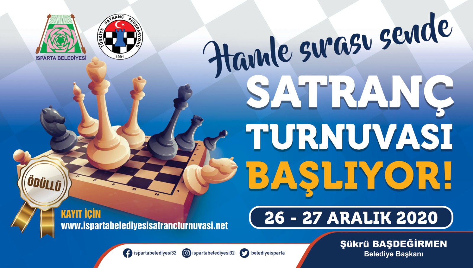 Isparta Belediyesi Ödüllü Online Satranç Turnuvası Düzenlenecektir