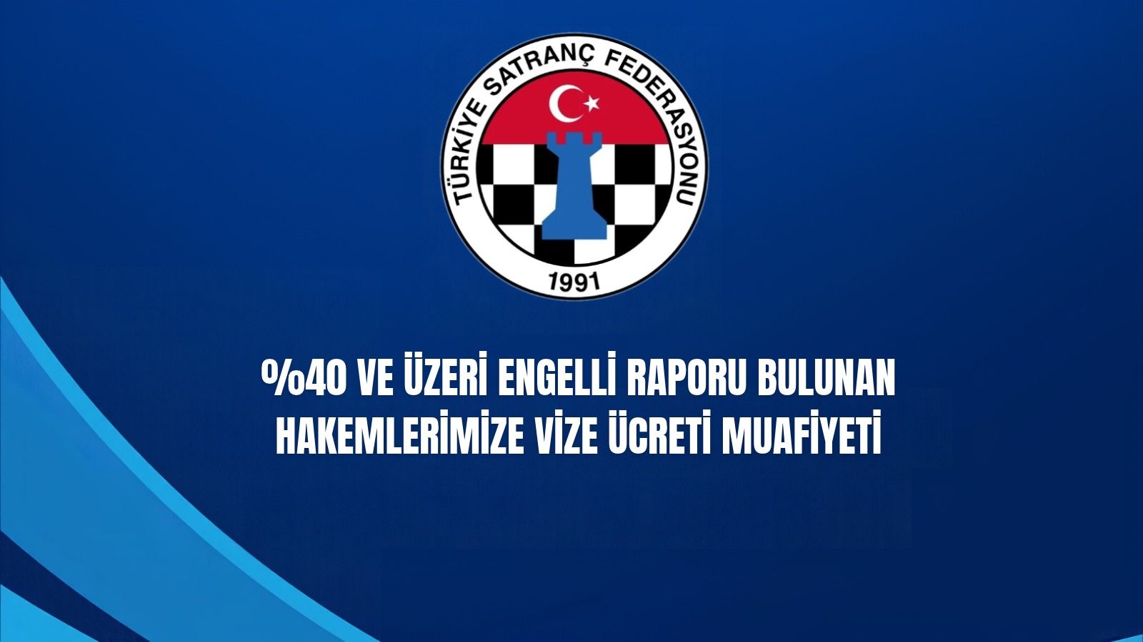 %40 ve Üzeri Engelli Raporu Bulunan Hakemlerimiz Vize Ücretinden Muaf Tutulmuştur